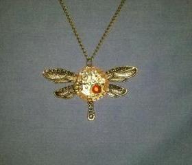 Steampunk Dragonfly Necklace